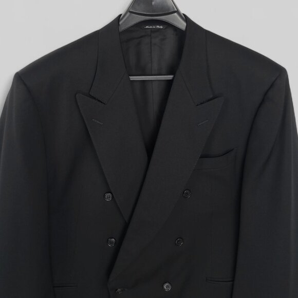 Vintage Canali 46L-48L Double Breasted Virgin Wool Sports Coat Blazer - Picture 2 of 12